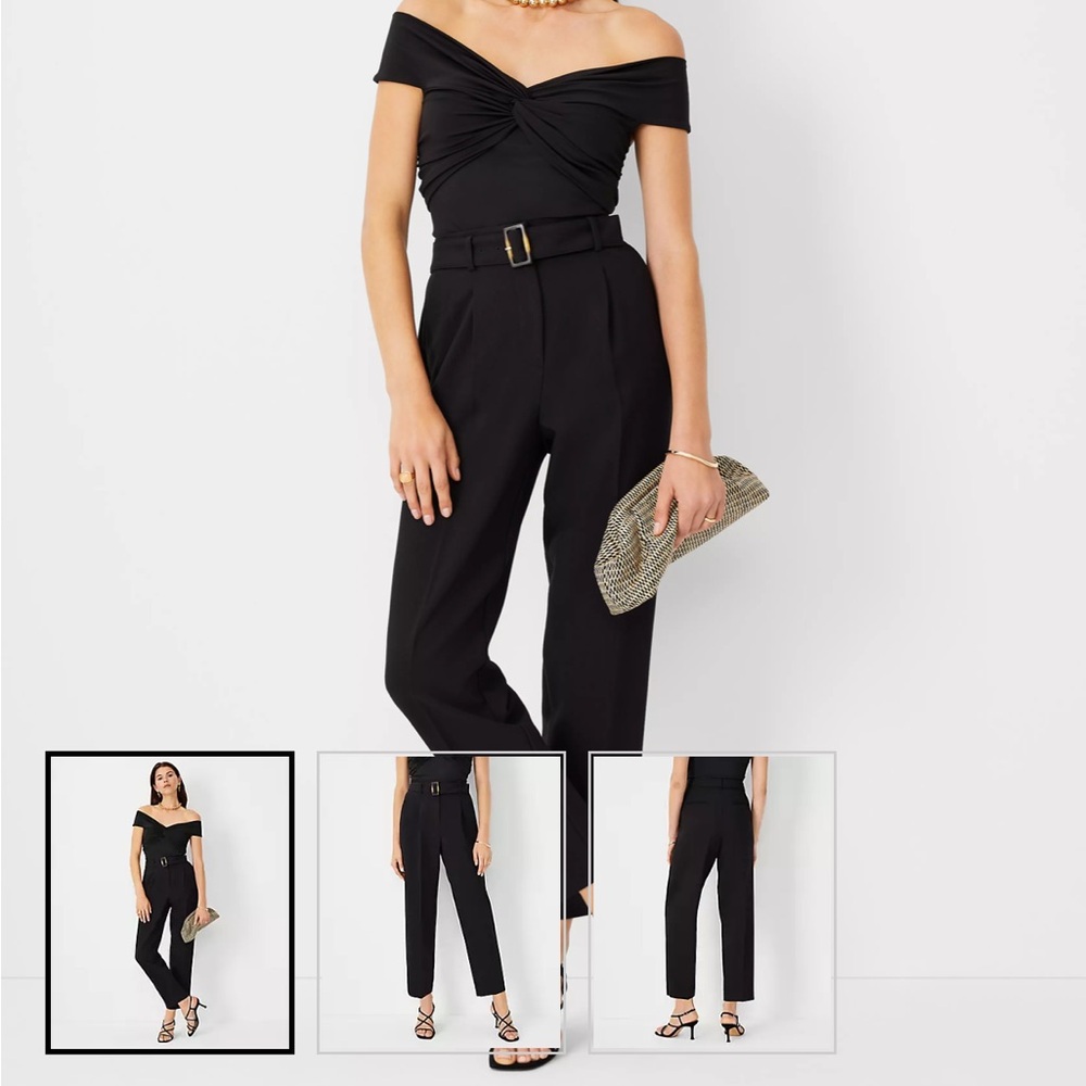 Ann Taylor - Black Belted Taper Pant